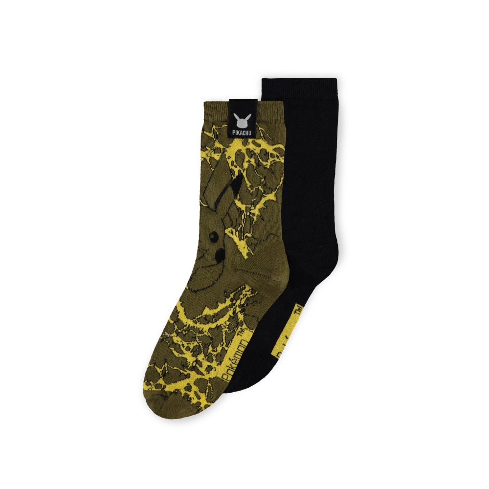 Pokémon - Pikachu Sport (2Pack) Chaussettes - Vert/Noir
